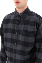 CHECK OVERSHIRT WITH CURVED LOGO PRINT